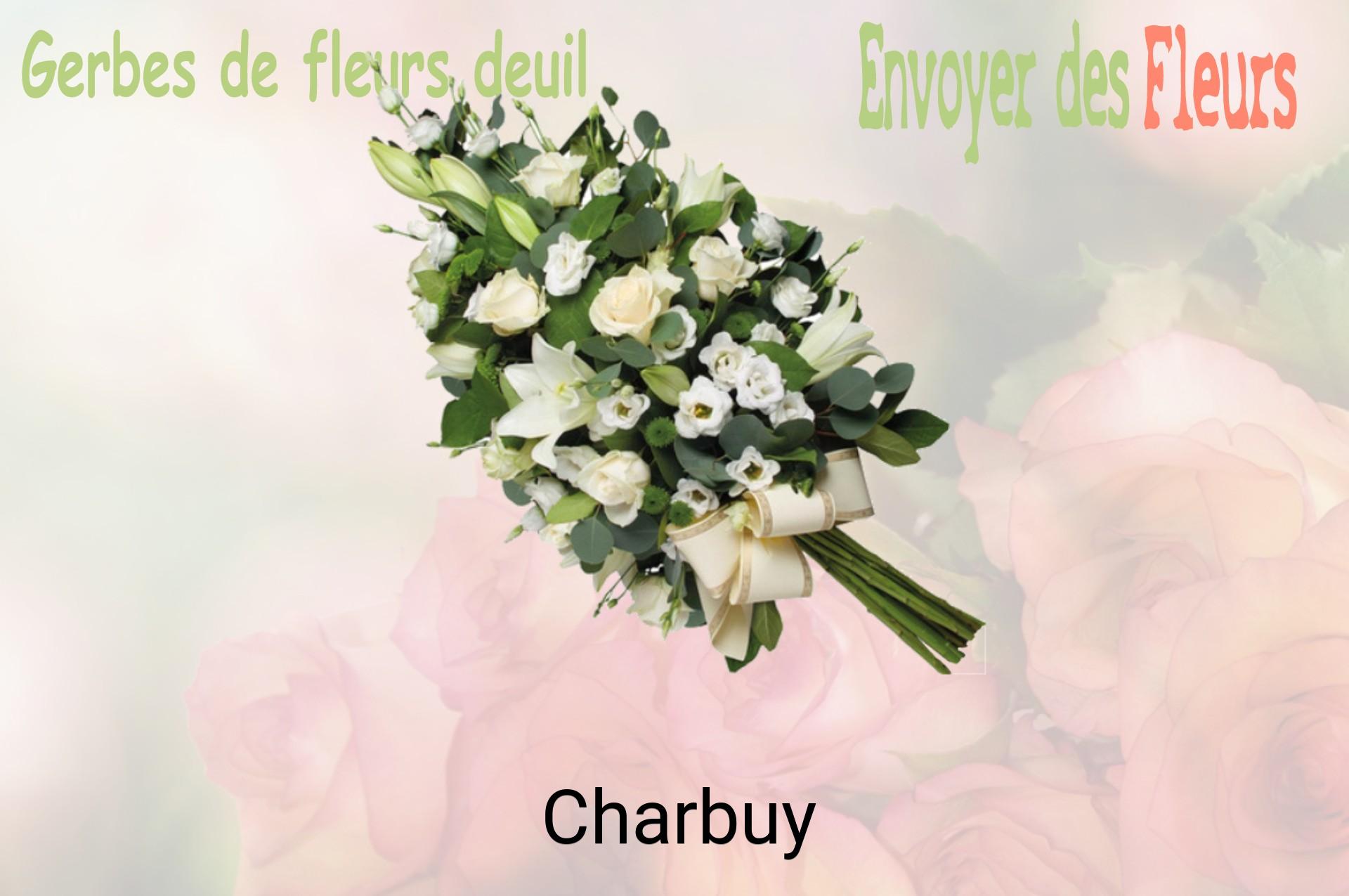 Gerbe de fleurs de deuil livrée à Charbuy